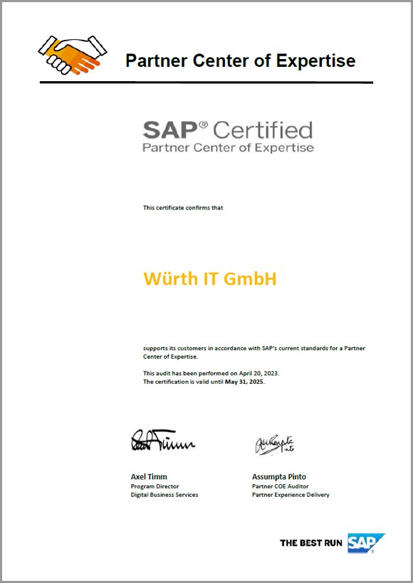 SAP PCOE Certificate
