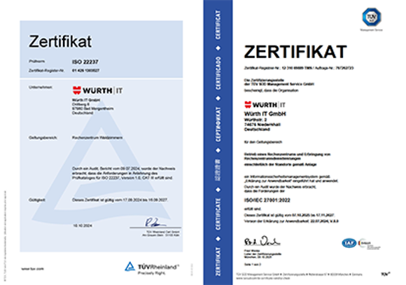 Zertifikat DIN EN ISO/IEC 27001:2002 Zertifikat DIN EN ISO/IEC 27001:2002